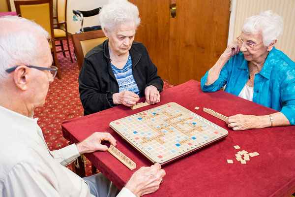 Seniors having fun at Queens Avenue Retirement Residence, Oakville